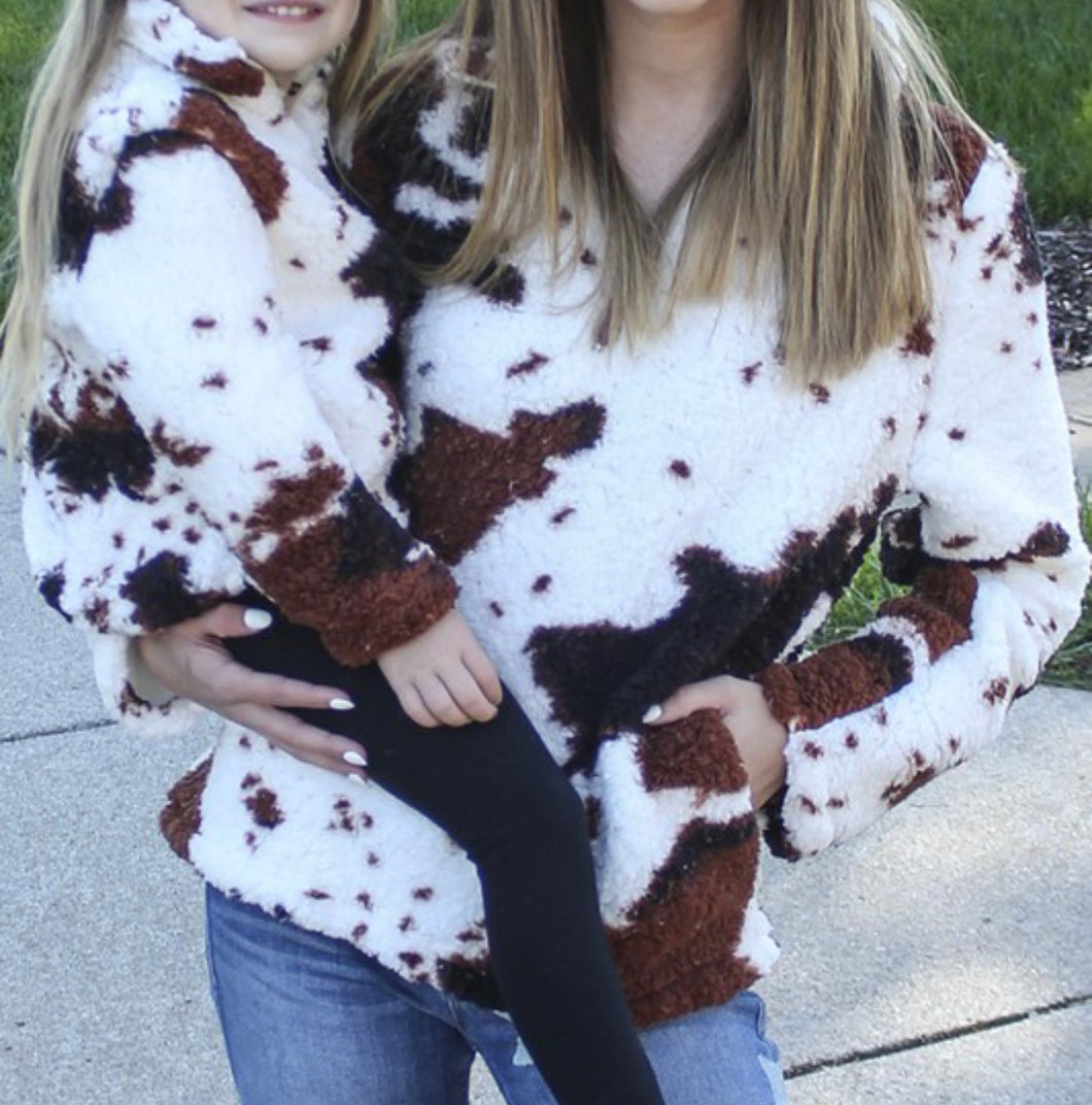 Cow Print Pullover