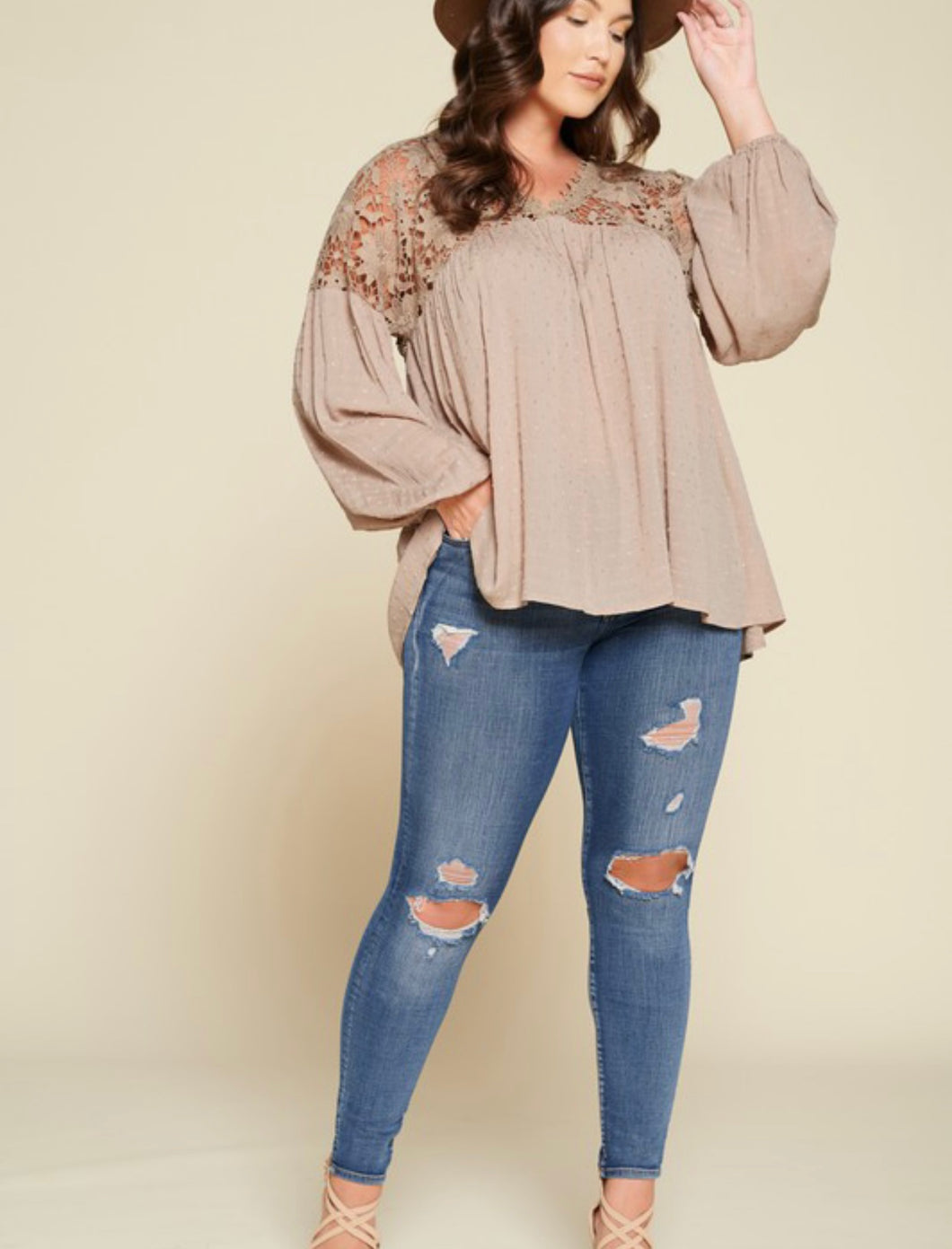 Long Sleeve Crochet Lace Top